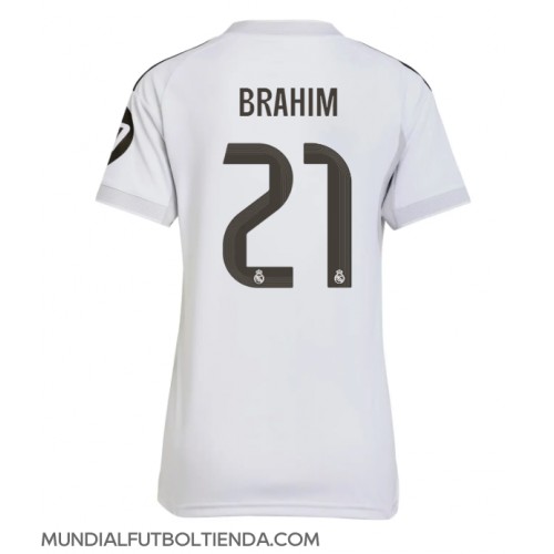Camiseta Real Madrid Brahim Diaz #21 Primera Equipación Replica 2025-26 para mujer mangas cortas